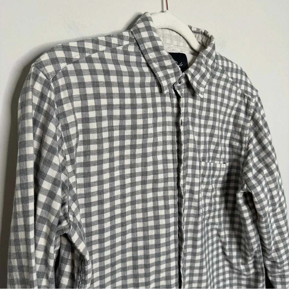 Rails Wyatt Gray & White Checked Button Front Shi… - image 7